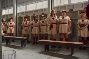 Scene in locker room from A League of Their Own